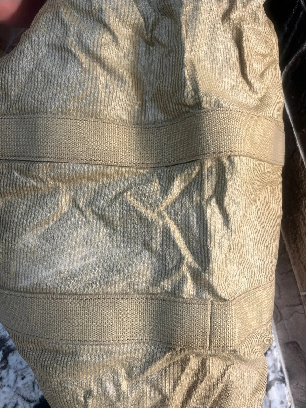 Yves Saint Laurent vtg Olive Canvas Travel Bag GUC